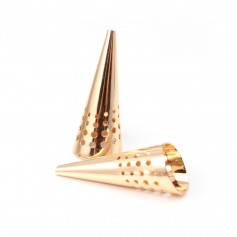 Openwork cone Plated by "flash" gold on brass 12x33mm x 2pcs