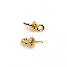 Bail with 3.5mm cup, for half-drilled pearls, by "flash"gold on brass x 10pcs