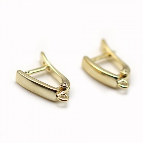 Hook earrings, plated by "flash" gilded gold on brass 11 * 19mm x 2pcs