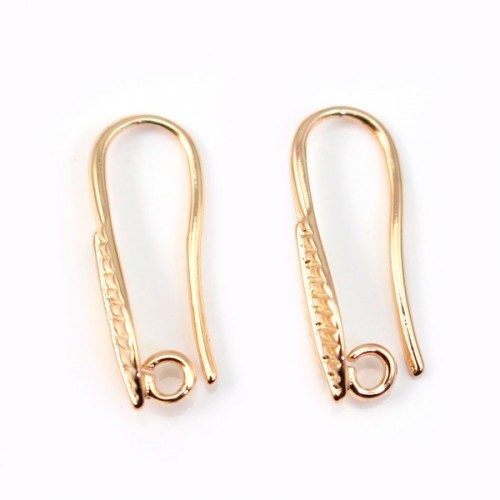 Hook earrings leaf by "flash" Gold on brass 4.5x21mm x 2pcs
