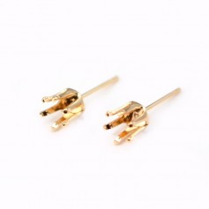 kitten ear studs by "flash" Gold on brass 5.5x15mm x 2pcs
