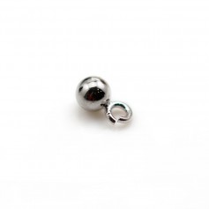 Silver plated charm, round shape 4mm x 10pcs