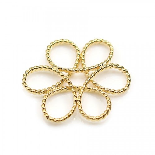 Spacer in the shape of a flower, plated by "flash" gold on brass x 2pcs