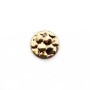 Round hammered charm, plated with "flash" gold on brass 8mm x 10pcs