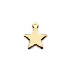 Charm de estrella de "flash" oro sobre latón 10mm x 10pcs