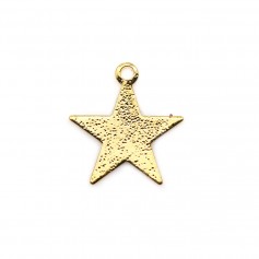 Star-shaped charm, plated with "flash" gold on brass 13mm x 6pcs