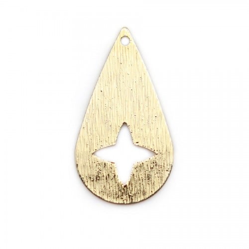 Charm in the shape of a moon, plated by "flash" gold on brass 9.5*11mm x 6pcs