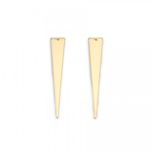Spike triangle shaped charms plated with gold flash on brass 7.5x50mm x 4pccs