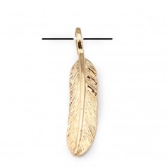  Feather by "flash" Gold on brass 8.5x40mm x2pcs