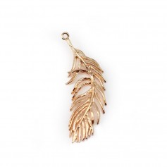  Feather by "flash" Gold on brass 14x37mm x1pc