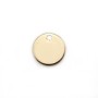 Charm to engrave, in round shape, plated by "flash" gold on brass 10mm x 6pcs