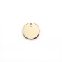 Charm to engrave, in round shape, plated by "flash" gold on brass 8mm x 4pcs