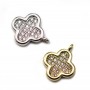 Charms clover by "flash" Silver on brass 10mm x 1pc