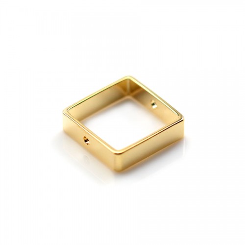 Intercalaire de forme carré 1x15mm, doré sur laiton x 4pcs 