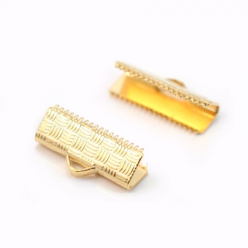 Flash chapado en oro sobre punta de cinta de latón 7x16mm x 2pcs