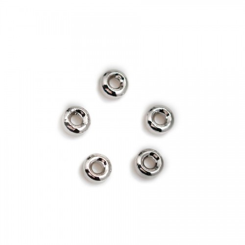 Perle Zwischenscheibe runde 2x4mm, versilbert auf Messing x 10St