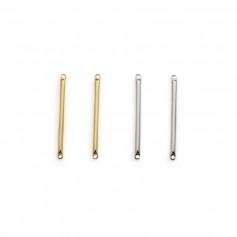 Intercalary in the shape of a tube, 1.5x25mm, plated with "flash" gold on brass x 6pcs