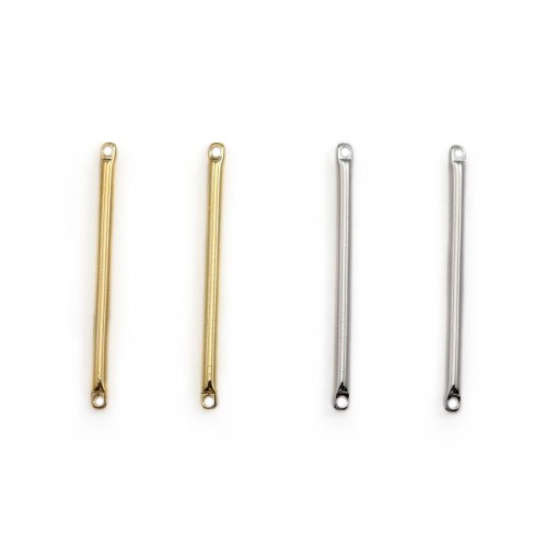 Intercalary in the shape of a tube, 1.5x30mm, plated with "flash" gold on brass x 6pcs