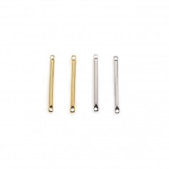 Intercalary in the shape of a tube, 1.5x20mm, plated with "flash" gold on brass x 6pcs