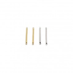 Intercalary in the shape of a tube, 1.5x11mm, plated with "flash" gold on brass x 6pcs