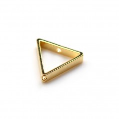 Intercalary in the shape of a triangle, 13mm, plated by "flash" gold on brass x 4pcs