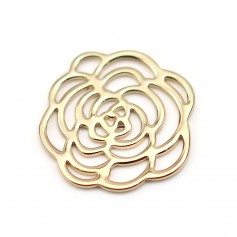 Camellia Spacer Plated by "flash" gold on brass 20.5mm x 1pc