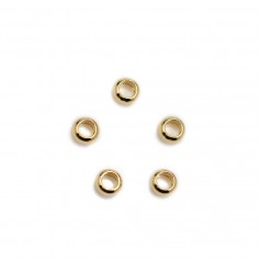 Perle intercalaire, forme rondelle 5x2.5mm, dorée sur laiton x 10pcs
