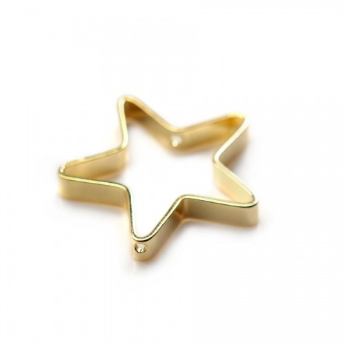 Charm star by "flash" gold on brass 11*14mm x 4pcs