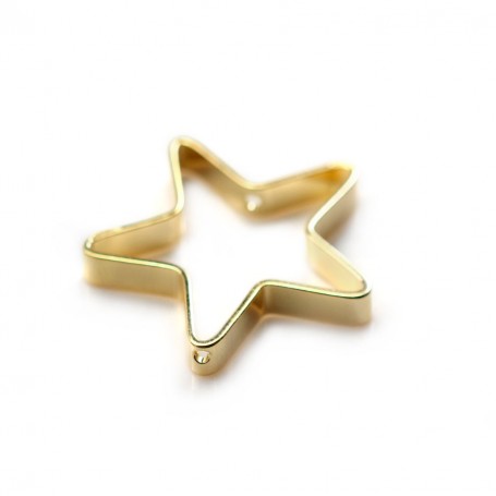 Charm star by "flash" gold on brass 11x14mm x 4pcs
