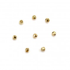 Faceted round bead 2.3mm, plated by "flash" gold on brass x 25pcs
