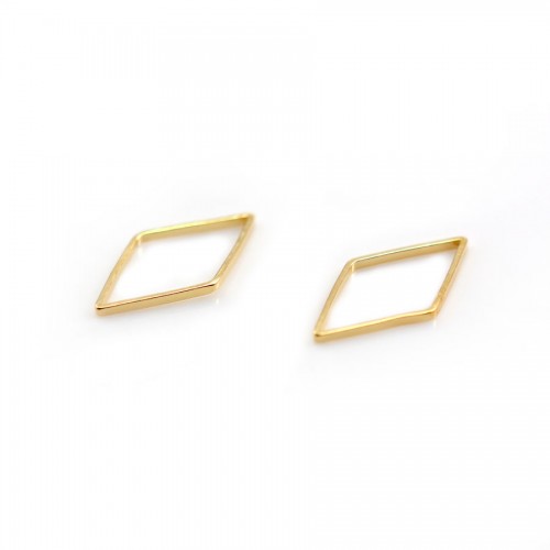 Intercalary in the shape of a rhombus 23*14mm, plated by "flash" gold on brass x 4pcs