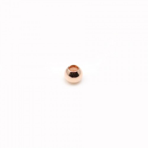 Faceted pearl, plated by "flash" pink gold on brass, 0.8 * 2mm x 200pcs