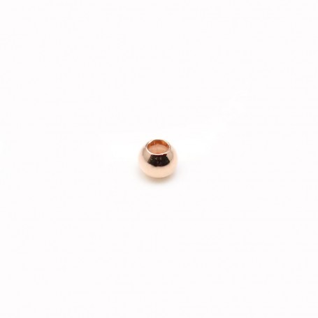 Faceted pearl, plated by "flash" pink gold on brass, 0.8 * 2mm x 200pcs