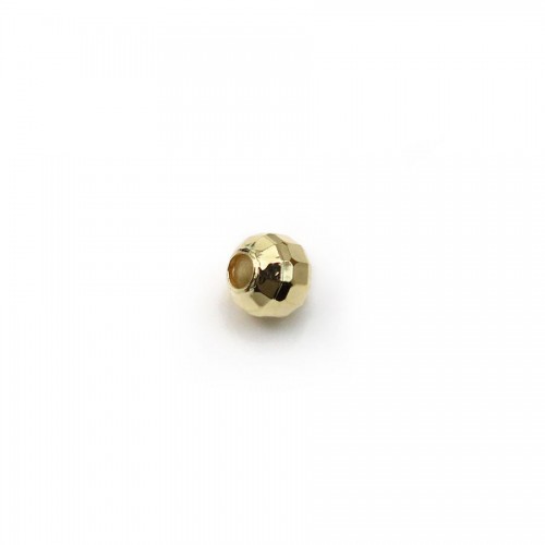 Boule facette dorée à l'or fin sur laiton 1.6x4mm x 50pcs