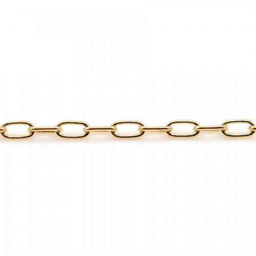 Cadeia oval banhada a ouro com flash sobre latão 2x3,9mm x 1m