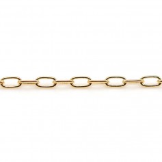 Oval chain plated with "flash" gold on brass 2*3.9mm x 1m