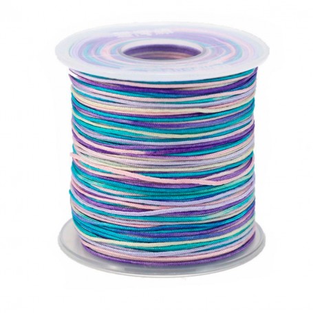 Fil polyester multicolore ton violet 0.8 mm x 5m