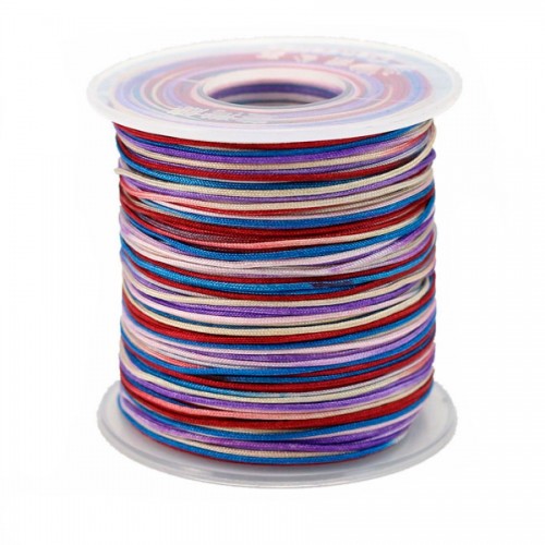 Multicolor tone bleu red thread polyester 0.8mm x 100 m