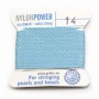 Nylon power wire with needle included, in turquoise color x 2m