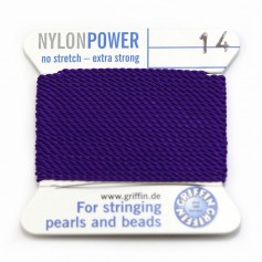 Nylon power wire with needle included, in amethyst color x 2m