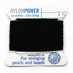 Fio de nylon potente com agulha incluída, preto x 2m