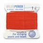 Fil power nylon avec aiguille inclus, de couleur rouge orangé x 2m
