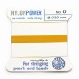 Nylon power wire with needle included, in mustard color x 2m