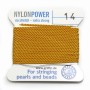 Nylon power wire with needle included, in mustard color x 2m