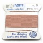 Nylon power wire with needle included, in light pink color x 2m