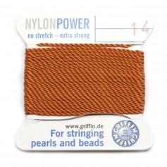 Nylon-Powergarn mit Nadel inklusive, karneolfarben x 2m