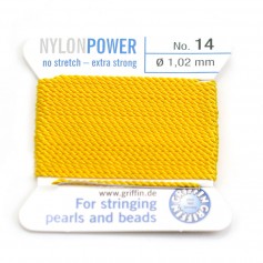 Fio de nylon potente com agulha incluída, amarelo claro x 2m