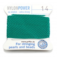 Hilo de nylon con aguja incluida, verde x 2m