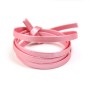 Synthetic leather, in flat shape, in light pink color, 5mm x 90cm