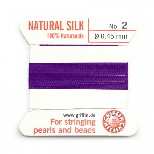 Silk bead cord 0.45mm amethyste x 2m